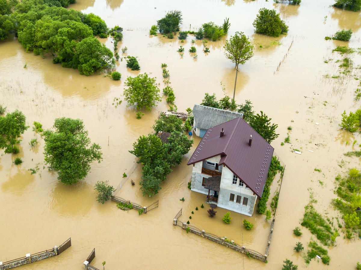 Arial View of Home Disaster