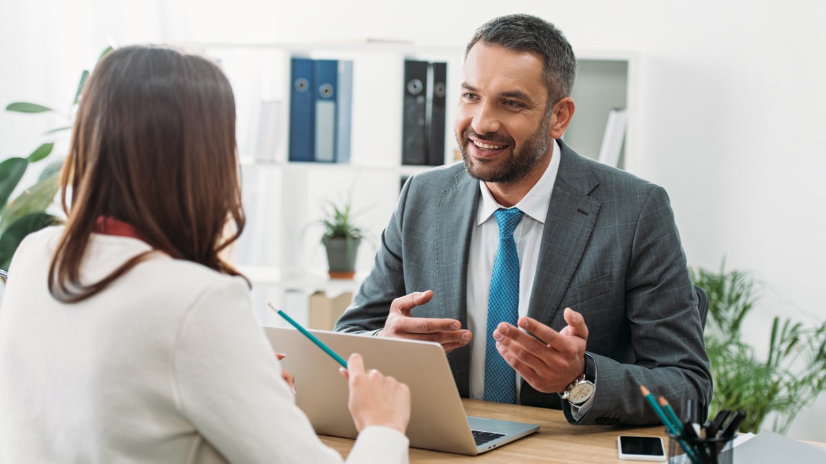 Tax Attorney with client